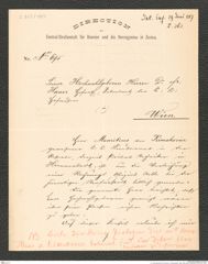 k.k. naturhistorisches Hofmuseum, Intendanzakten 1885-1896 (Hauer), Aktenzahl Z.262/1887, Seite 1